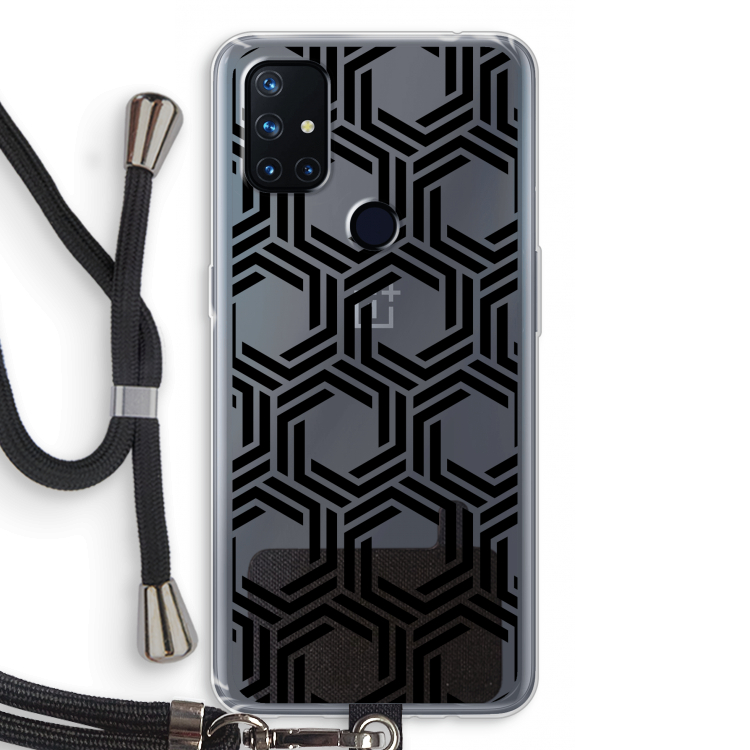 Geometrisch patroon: OnePlus Nord N10 5G Transparant Hoesje met koord