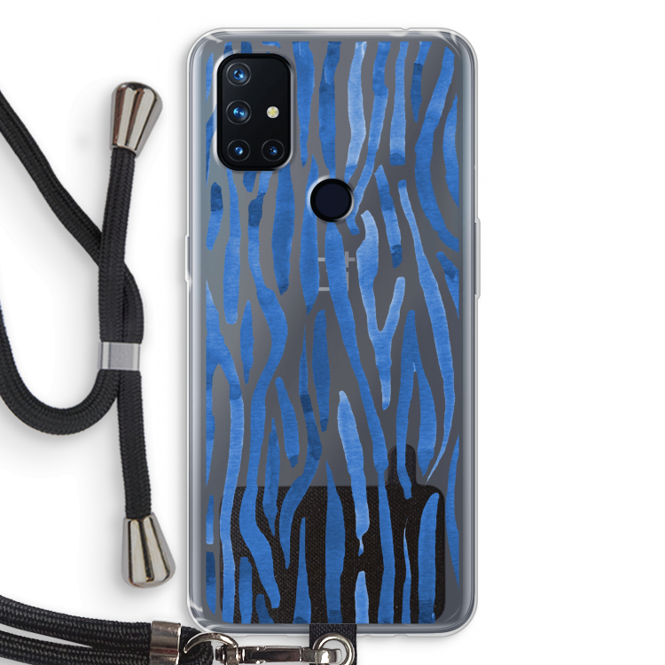 Blauwe nerven: OnePlus Nord N10 5G Transparant Hoesje met koord