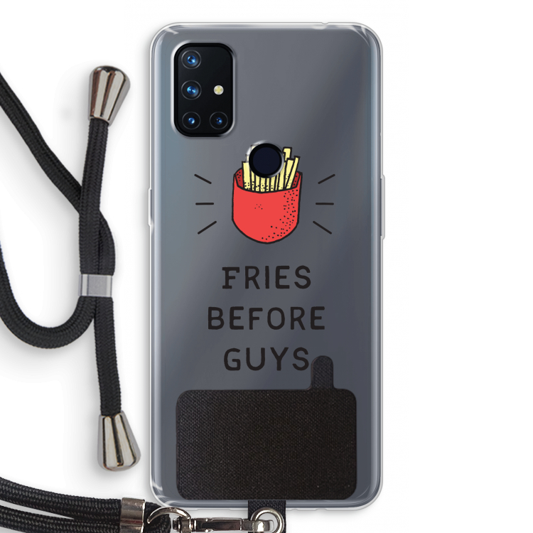 Fries before guys: OnePlus Nord N10 5G Transparant Hoesje met koord