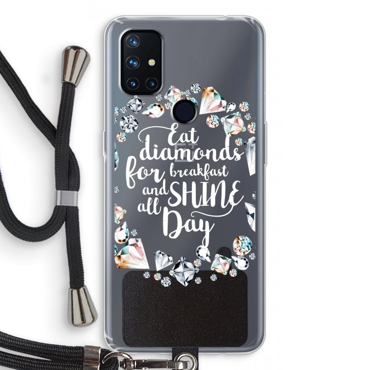 Diamonds: OnePlus Nord N10 5G Transparant Hoesje met koord