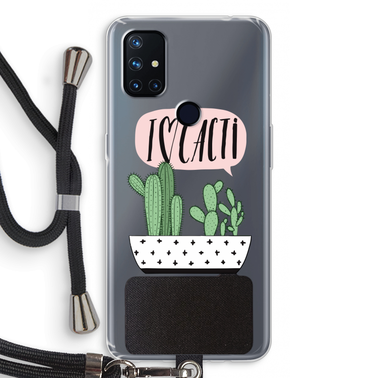 I love cacti: OnePlus Nord N10 5G Transparant Hoesje met koord