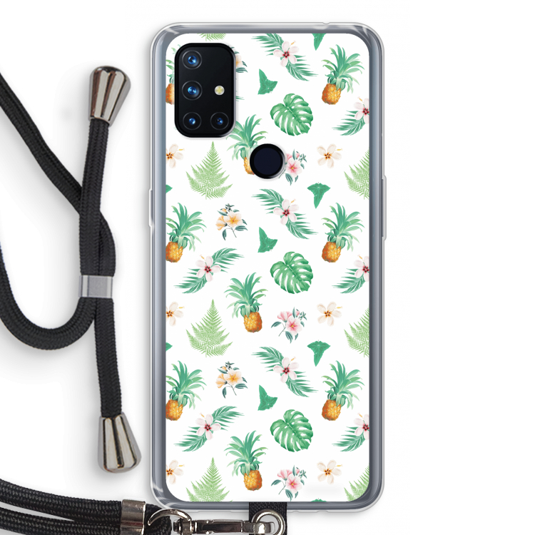 Ananas bladeren: OnePlus Nord N10 5G Transparant Hoesje met koord