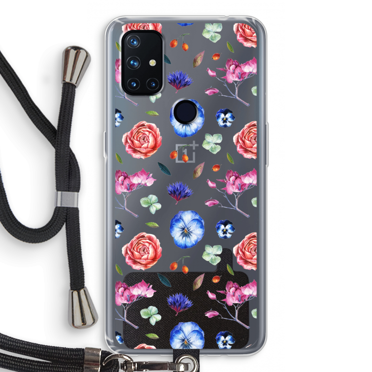 Bloemetjes: OnePlus Nord N10 5G Transparant Hoesje met koord