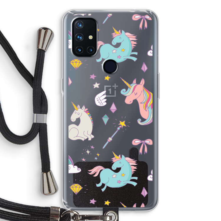 Fantasiewereld: OnePlus Nord N10 5G Transparant Hoesje met koord