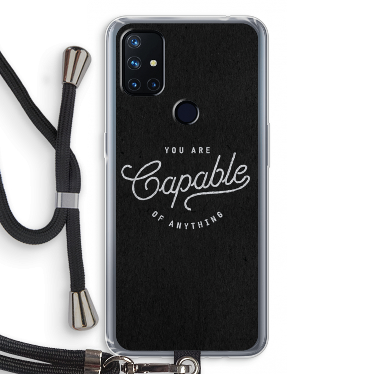 Capable: OnePlus Nord N10 5G Transparant Hoesje met koord