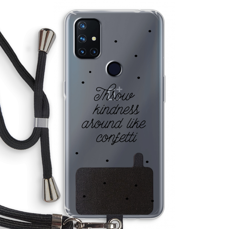 Confetti: OnePlus Nord N10 5G Transparant Hoesje met koord