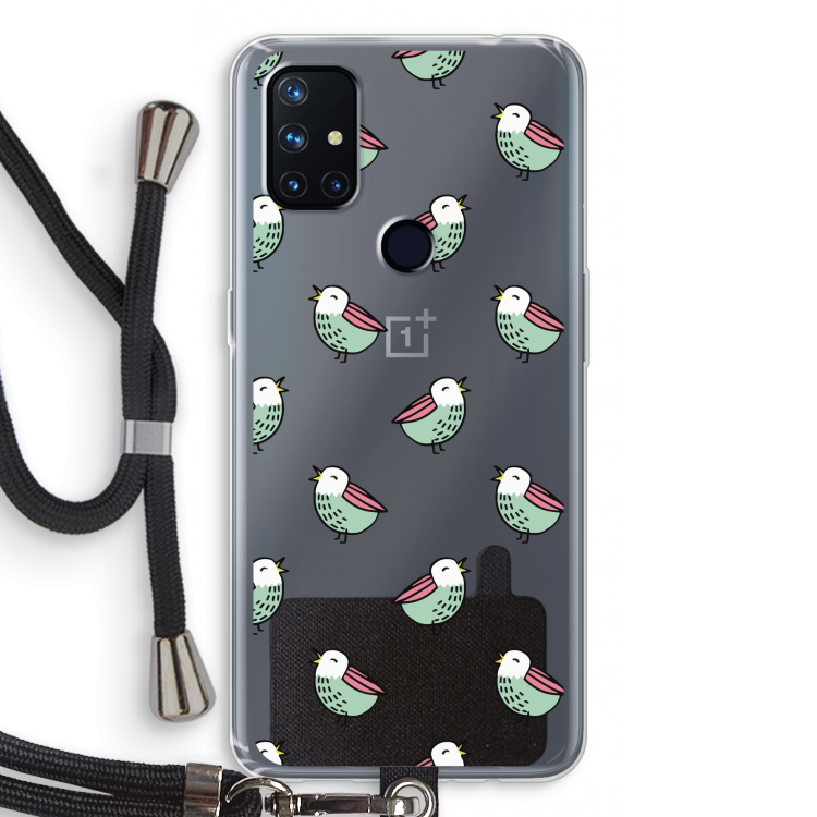 Vogeltjes: OnePlus Nord N10 5G Transparant Hoesje met koord