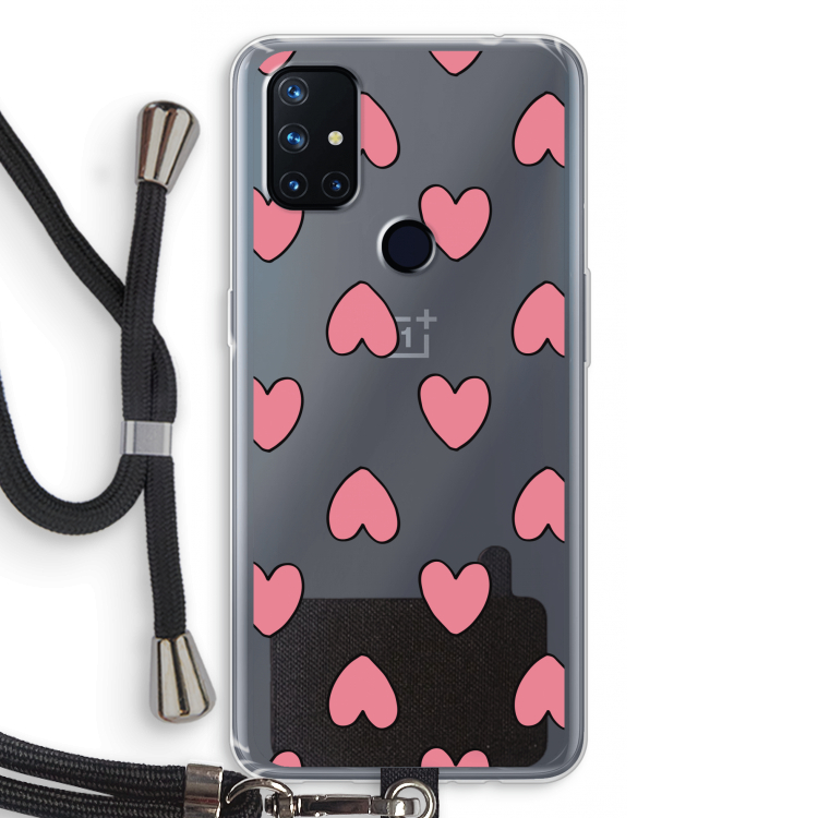Ondersteboven verliefd: OnePlus Nord N10 5G Transparant Hoesje met koord