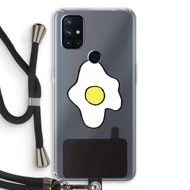 Spiegelei: OnePlus Nord N10 5G Transparant Hoesje met koord