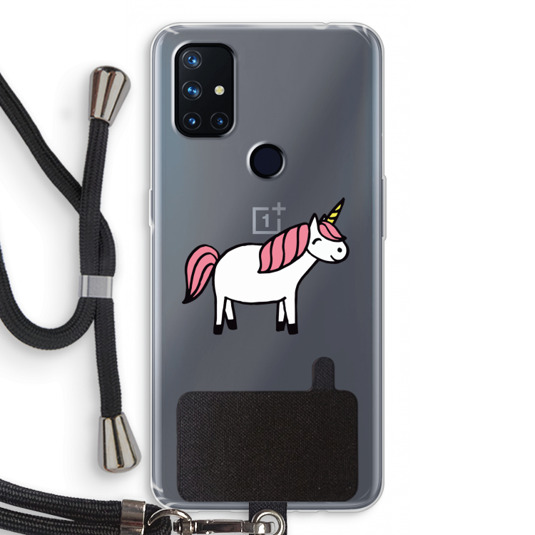 Eenhoorn: OnePlus Nord N10 5G Transparant Hoesje met koord
