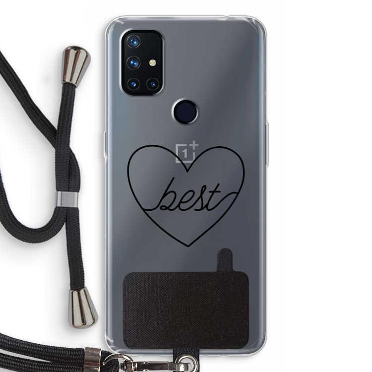 Best heart black: OnePlus Nord N10 5G Transparant Hoesje met koord