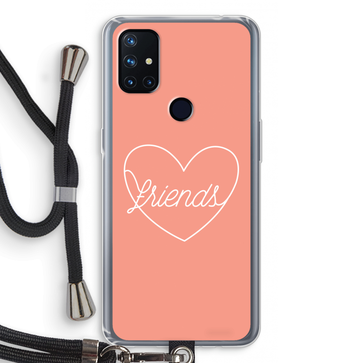 Friends heart: OnePlus Nord N10 5G Transparant Hoesje met koord