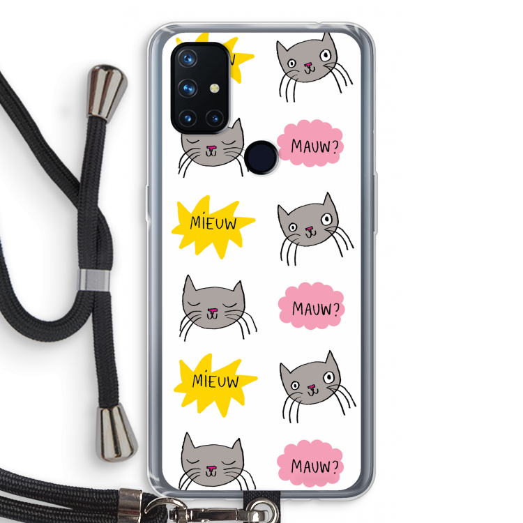 Meow: OnePlus Nord N10 5G Transparant Hoesje met koord