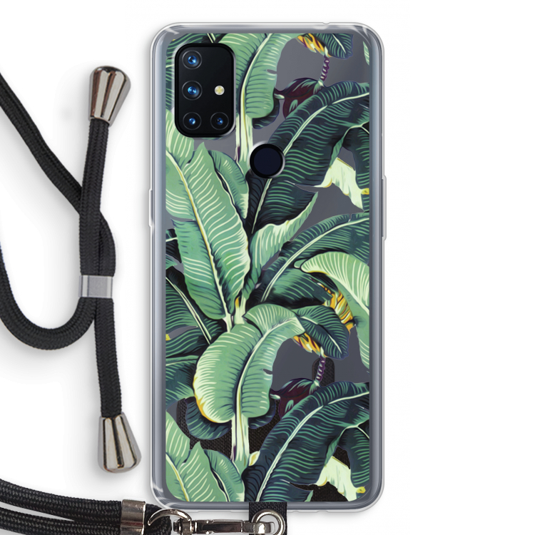 Bananenbladeren: OnePlus Nord N10 5G Transparant Hoesje met koord