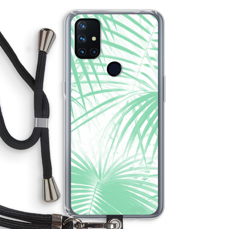 Palmbladeren: OnePlus Nord N10 5G Transparant Hoesje met koord