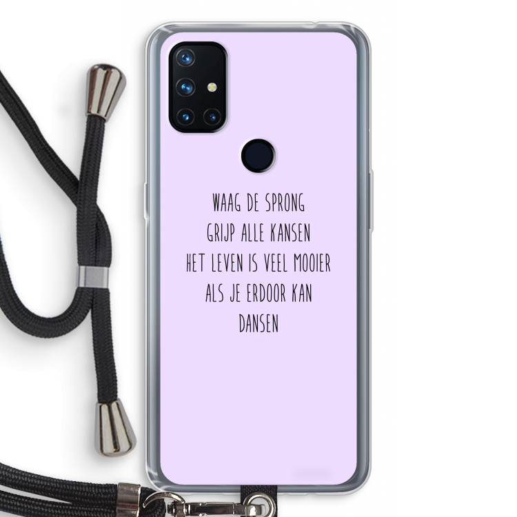 Sprong: OnePlus Nord N10 5G Transparant Hoesje met koord