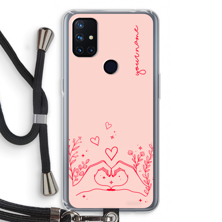 Love is in the air: OnePlus Nord N10 5G Transparant Hoesje met koord