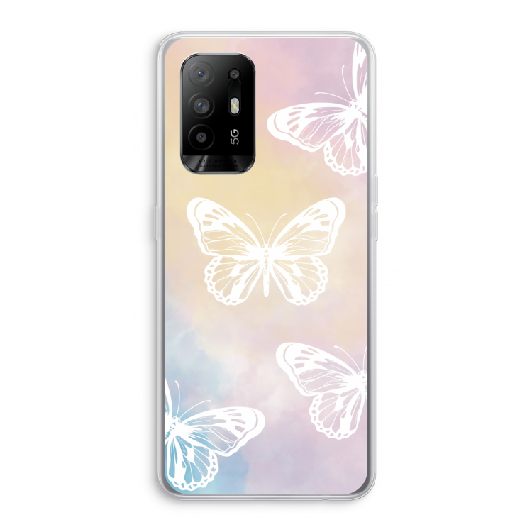 White butterfly: Oppo A94 5G Transparant Hoesje