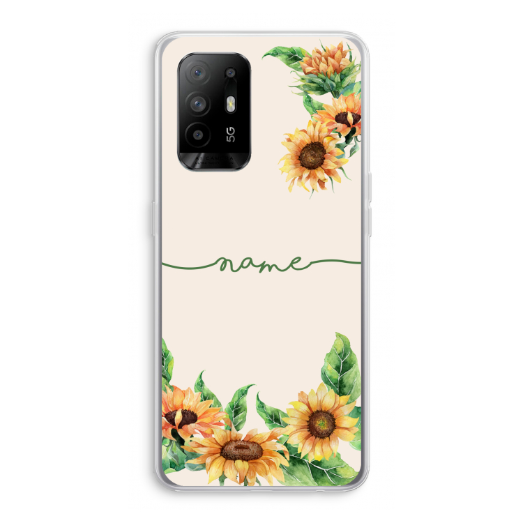 Zonnebloemen: Oppo A94 5G Transparant Hoesje