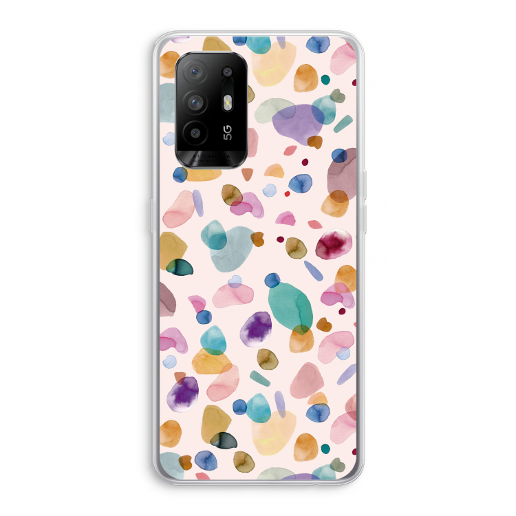 Terrazzo Memphis Pink: Oppo A94 5G Transparant Hoesje
