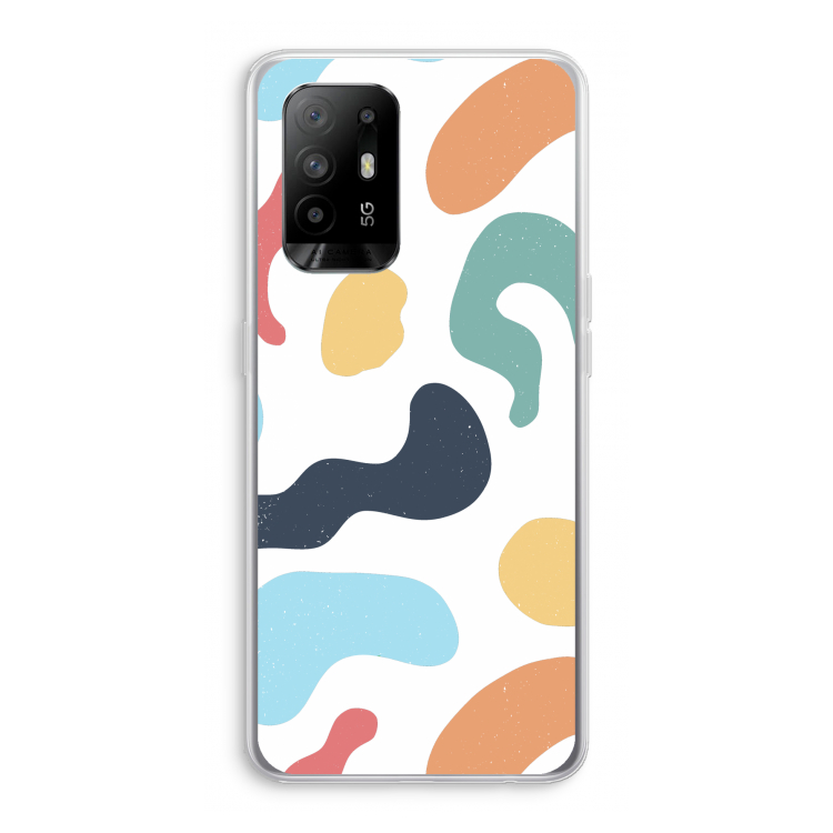 Memphis Shapes Blue: Oppo A94 5G Transparant Hoesje