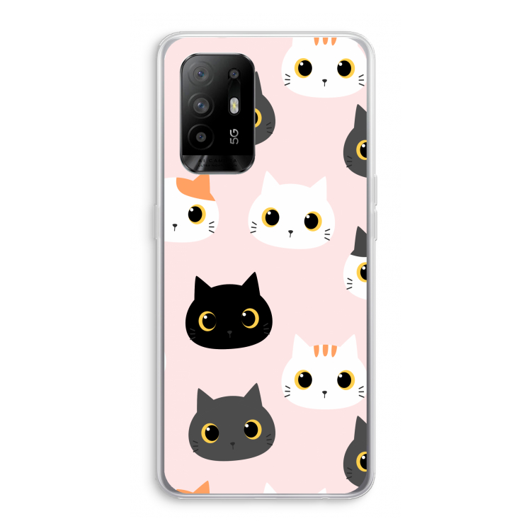 Katten: Oppo A94 5G Transparant Hoesje
