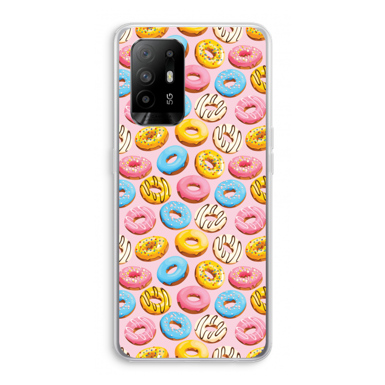 Pink donuts: Oppo A94 5G Transparant Hoesje