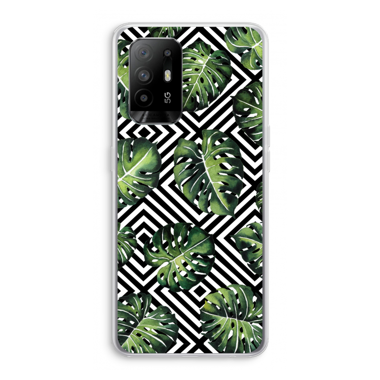 Geometrische jungle: Oppo A94 5G Transparant Hoesje
