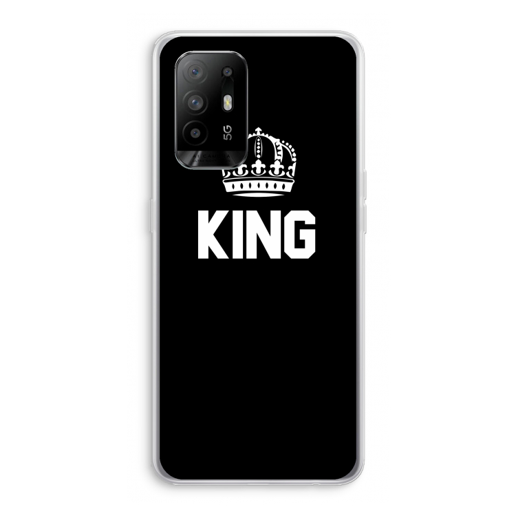 King zwart: Oppo A94 5G Transparant Hoesje