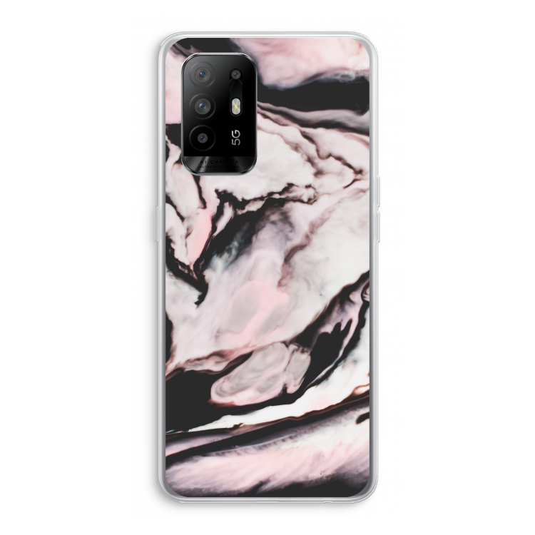 Roze stroom: Oppo A94 5G Transparant Hoesje