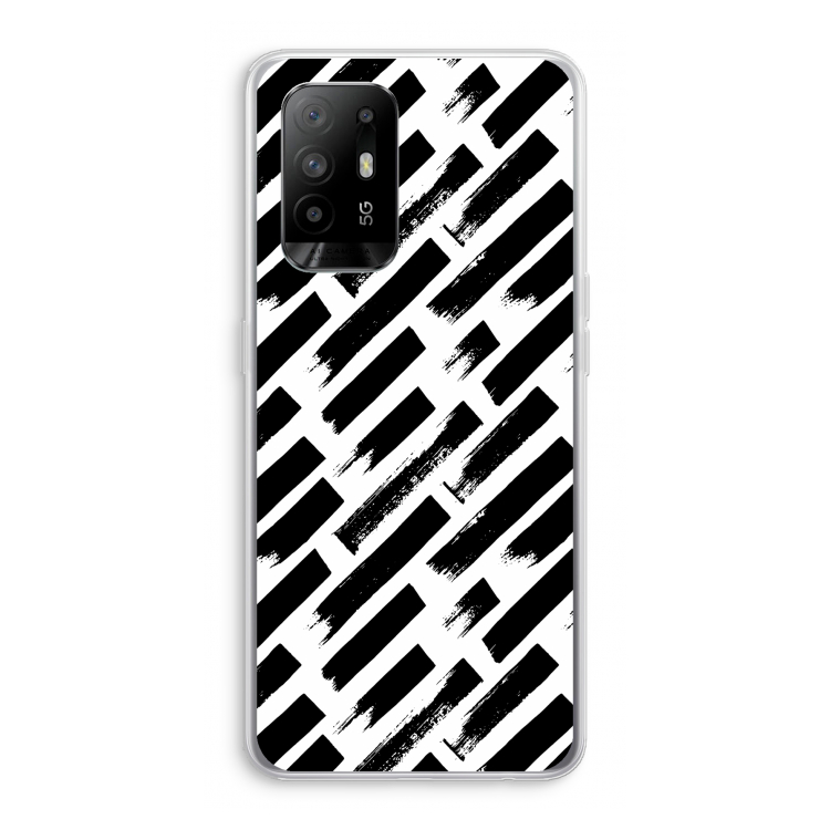 Zwarte vegen: Oppo A94 5G Transparant Hoesje