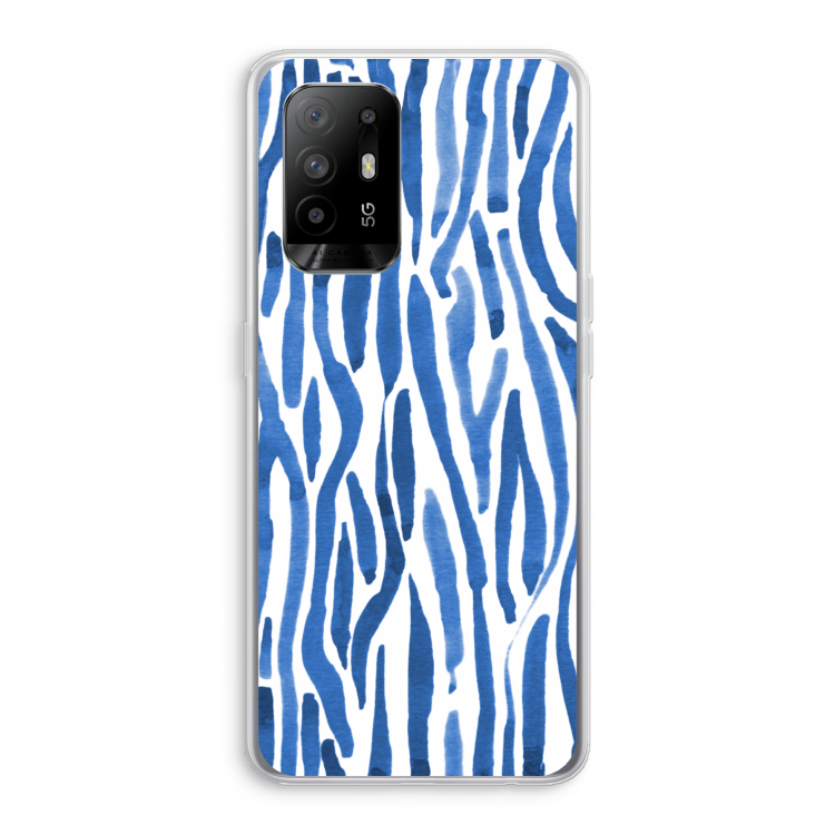 Blauwe nerven: Oppo A94 5G Transparant Hoesje