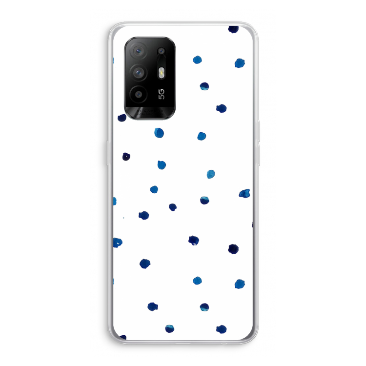 Blauwe stippen: Oppo A94 5G Transparant Hoesje