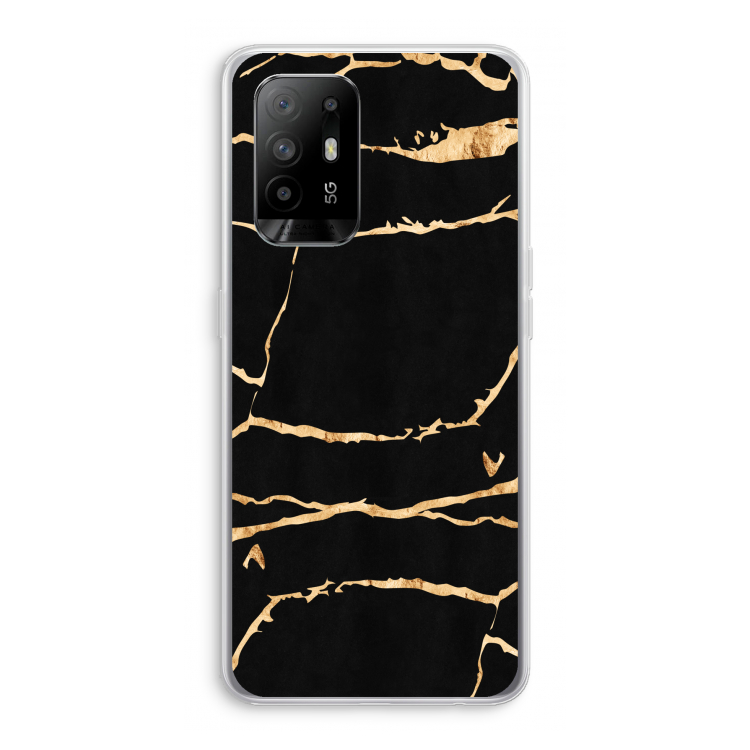 Gouden marmer: Oppo A94 5G Transparant Hoesje