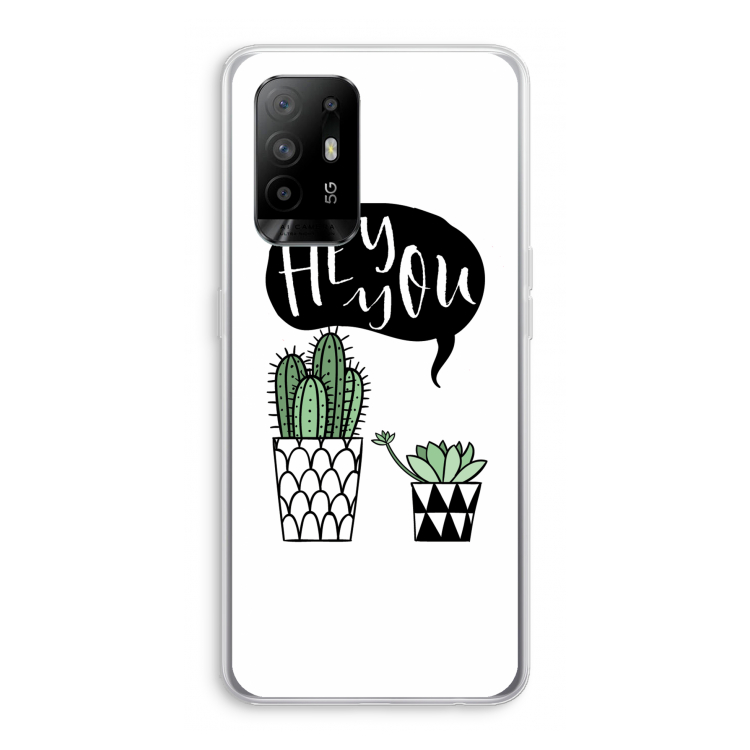 Hey you cactus: Oppo A94 5G Transparant Hoesje