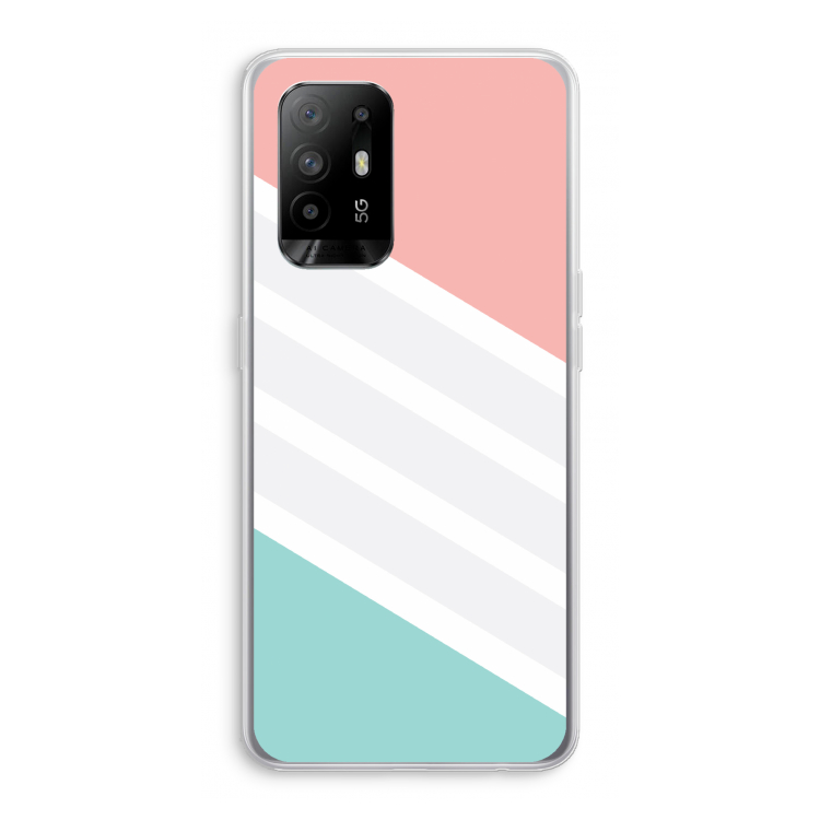Strepen pastel: Oppo A94 5G Transparant Hoesje