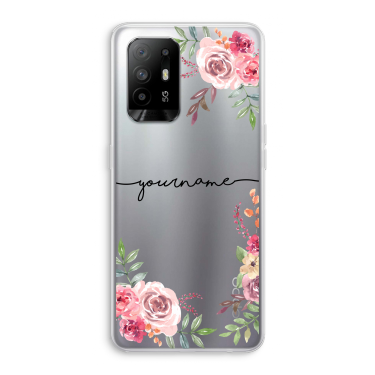 Rozen: Oppo A94 5G Transparant Hoesje