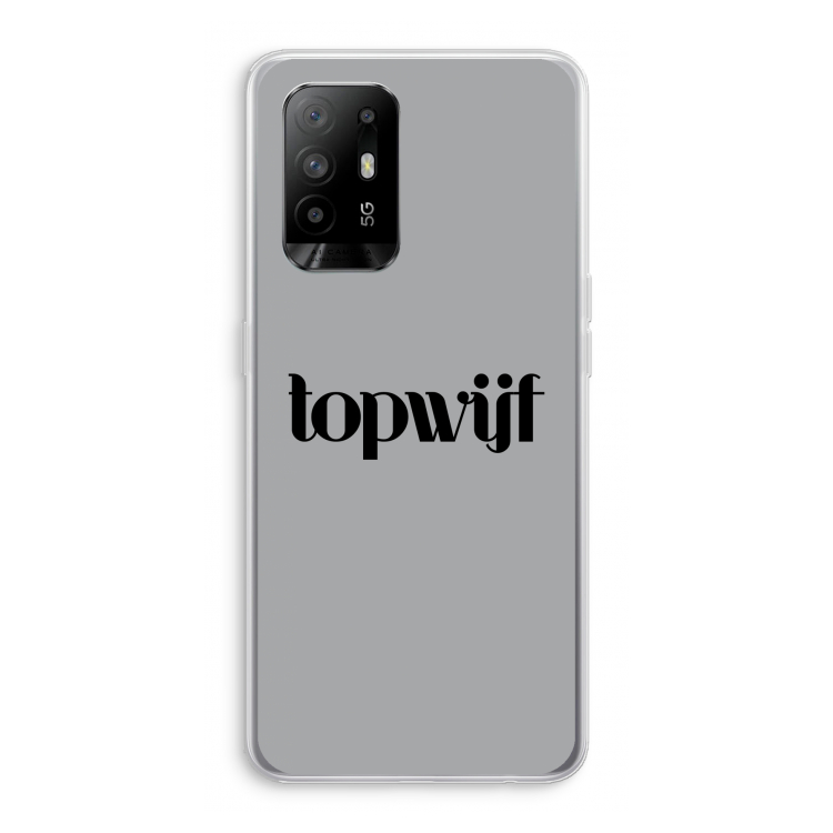 Topwijf Grijs Zwart: Oppo A94 5G Transparant Hoesje
