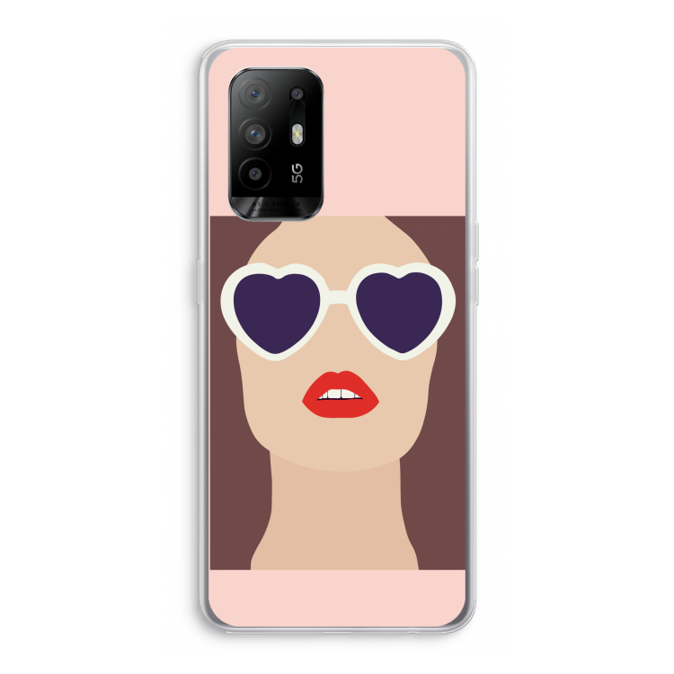 Red lips: Oppo A94 5G Transparant Hoesje