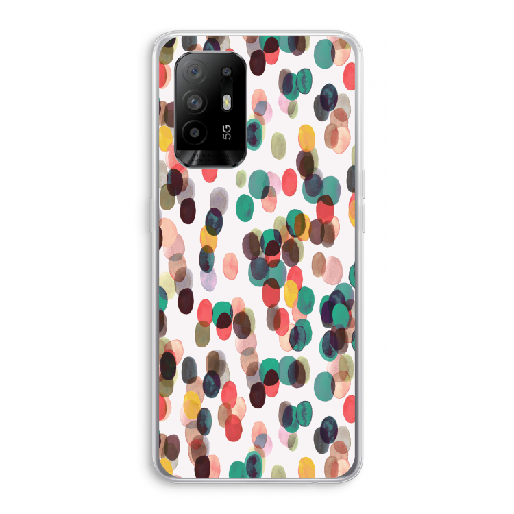 Tropical Dots: Oppo A94 5G Transparant Hoesje