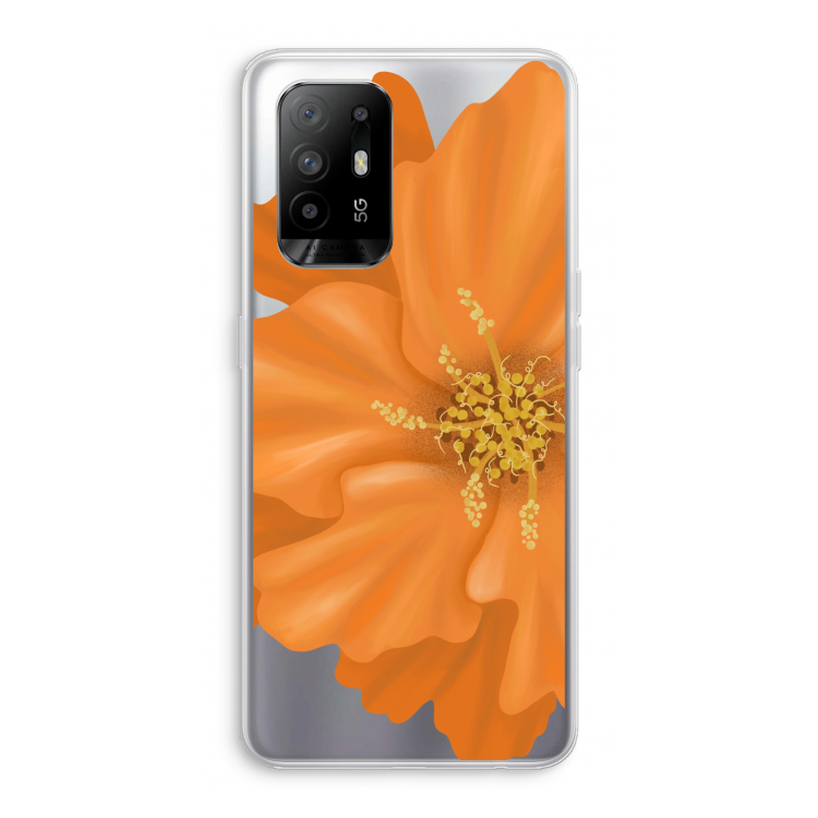 Orange Ellila flower: Oppo A94 5G Transparant Hoesje