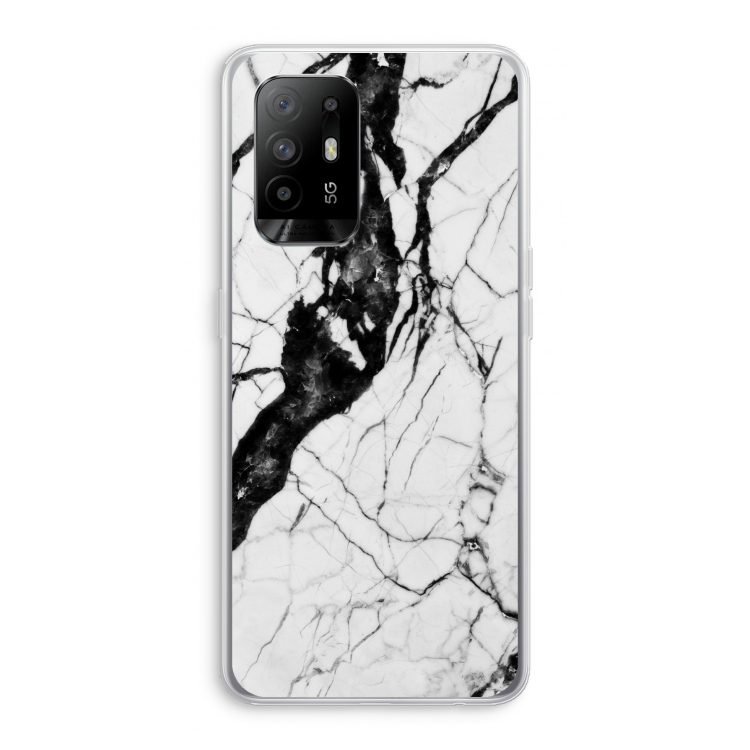 Witte marmer 2: Oppo A94 5G Transparant Hoesje