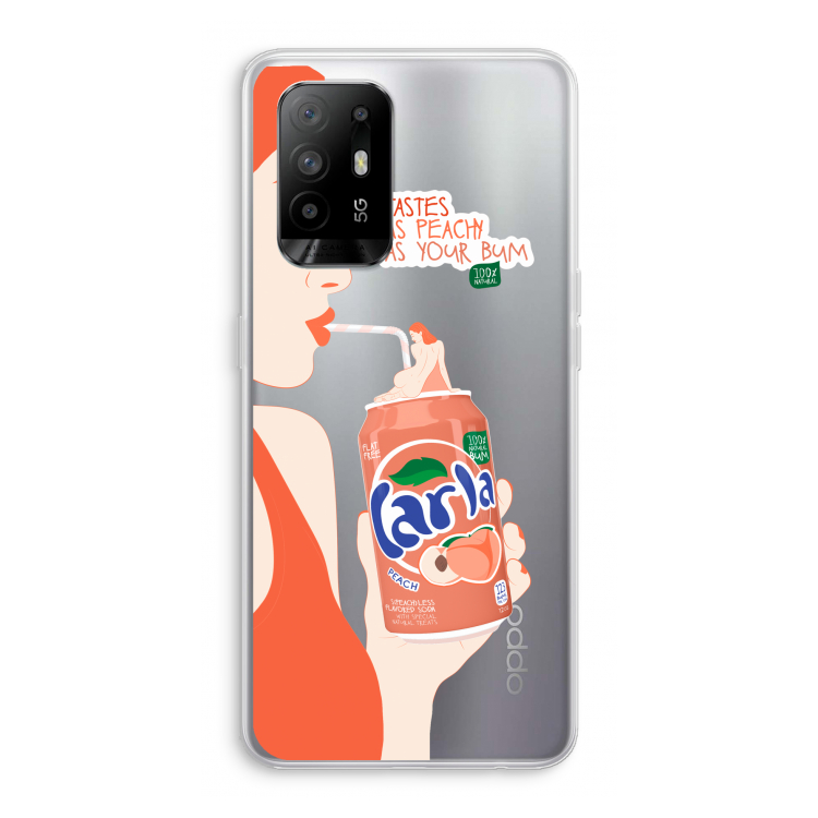 Peach please!: Oppo A94 5G Transparant Hoesje