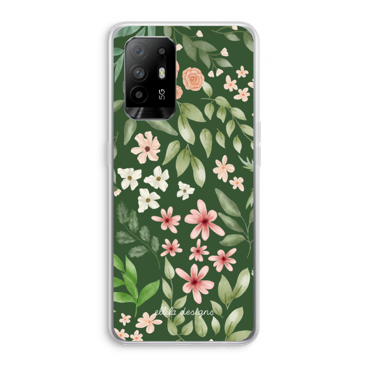 Botanical green sweet flower heaven: Oppo A94 5G Transparant Hoesje