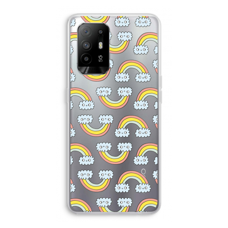 Regenboog: Oppo A94 5G Transparant Hoesje