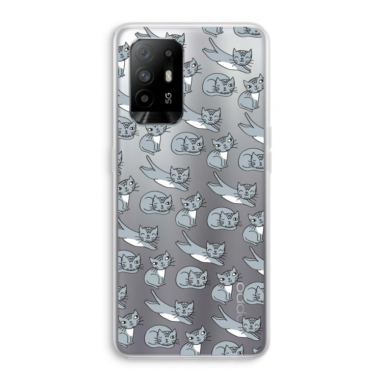 Poezen: Oppo A94 5G Transparant Hoesje