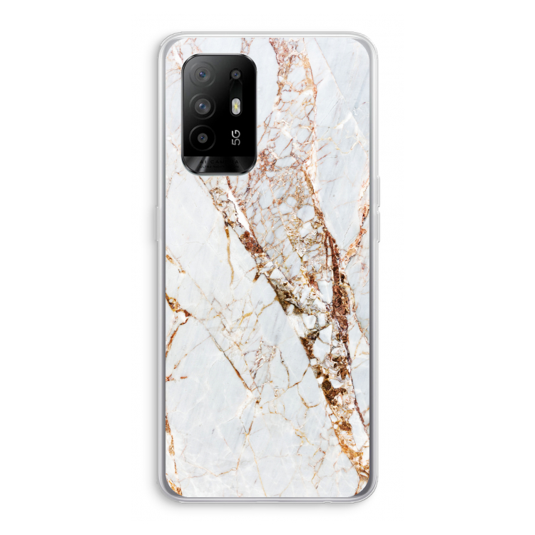 Goud marmer: Oppo A94 5G Transparant Hoesje
