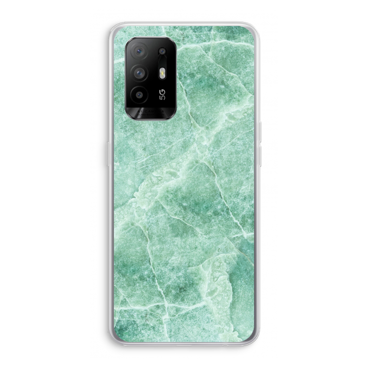 Groen marmer: Oppo A94 5G Transparant Hoesje