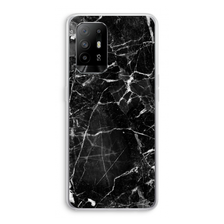 Zwart Marmer 2: Oppo A94 5G Transparant Hoesje