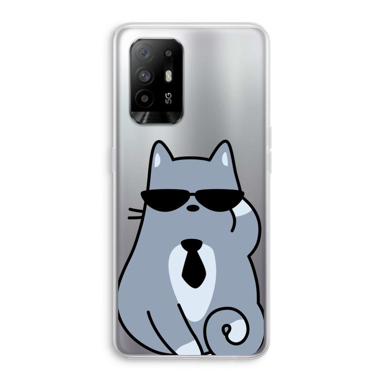 Cool cat: Oppo A94 5G Transparant Hoesje